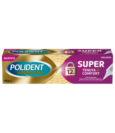 CREMA ADESIVA PROTESI DENTALI POLIDENT POWER MAX SUPER TENUTA+COMFORT 40 G