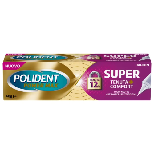 CREMA ADESIVA PROTESI DENTALI POLIDENT POWER MAX SUPER TENUTA+COMFORT 40 G