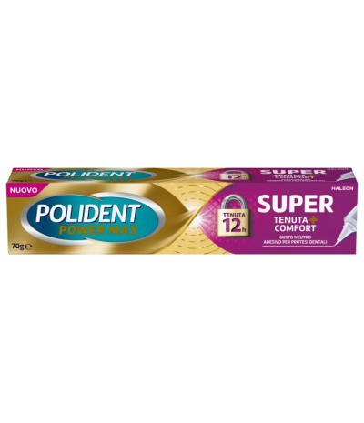 CREMA ADESIVA PROTESI DENTALI POLIDENT POWER MAX SUPER TENUTA+COMFORT 70 G