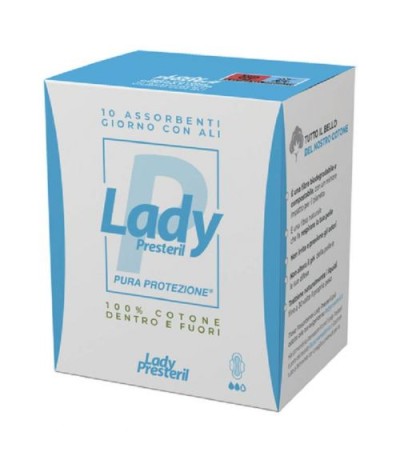 LADY PRESTERIL ASSORBENTI GIORNO CON ALI RIPIEGATI BIODEGRADABILI 10 PEZZI