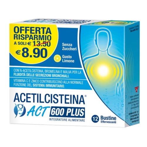 ACETILCISTEINA ACT 600 PLUS 12 BUSTINE