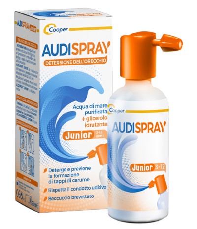 AUDISPRAY JUNIOR SOLUZIONE DI ACQUA DI MARE IPERTONICA SPRAYSENZA GAS IGIENE ORECCHIO 25ML