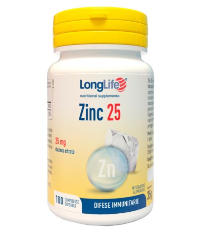 LONGLIFE ZINC 25mg 100 Cpr