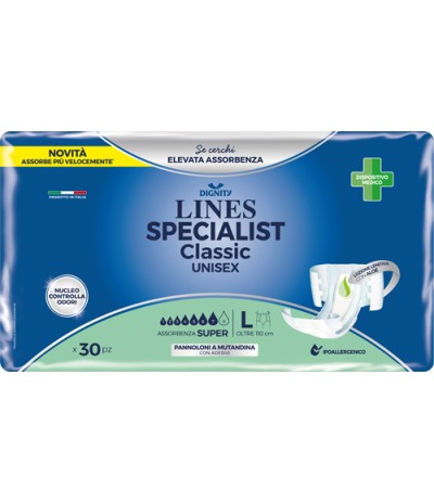 PANNOLONE MUTANDINA LINES SPECIALIST CLASSIC SUPER ULTRA MG30 PEZZI