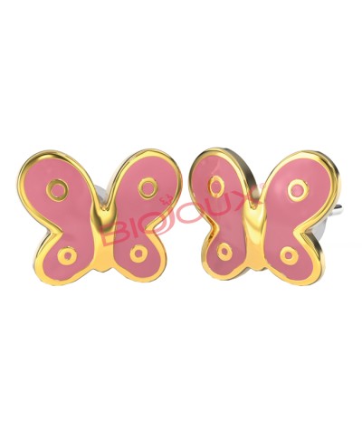 ORECCHINO STERILE BJT710 GP PINK BUTTERFLY