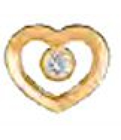 ORECCHINI HEART GOLDEN SOLITAIRE SWAROVSKI 9 MM