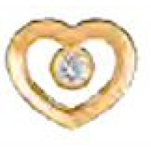 ORECCHINI HEART GOLDEN SOLITAIRE SWAROVSKI 9 MM