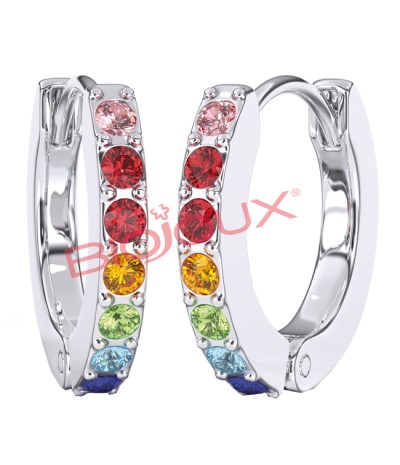 ORECCHINI CRYSTAL HOOP MULTICOLOR 1 PAIO