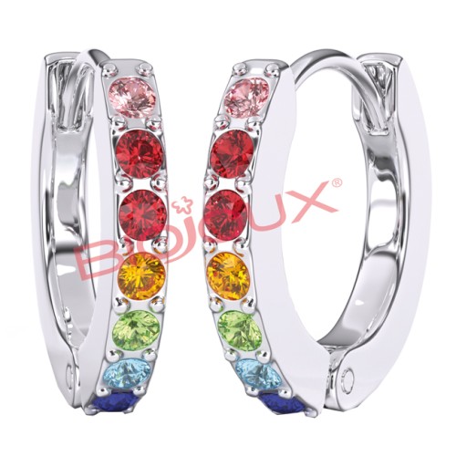 ORECCHINI CRYSTAL HOOP MULTICOLOR 1 PAIO