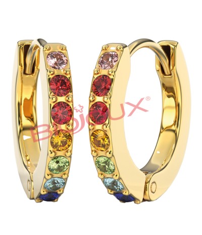 ORECCHINI CRYSTAL HOOP MULTICOLOR ORO 1 PAIO