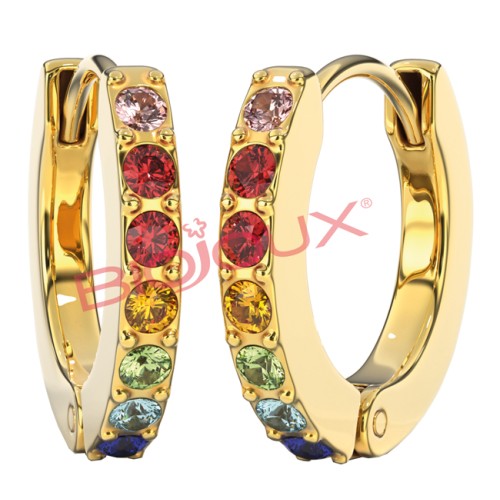 ORECCHINI CRYSTAL HOOP MULTICOLOR ORO 1 PAIO