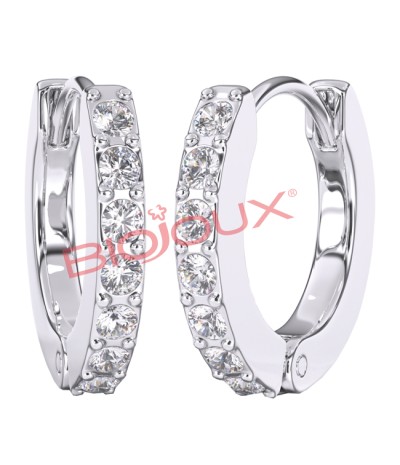 ORECCHINI WHITE CRYSTAL HOOP 1 PAIO