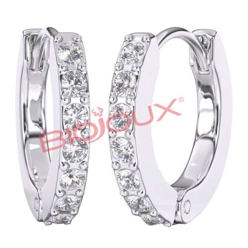 ORECCHINI WHITE CRYSTAL HOOP 1 PAIO