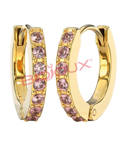 ORECCHINI ROSE CRYSTAL HOOP ORO 1 PAIO