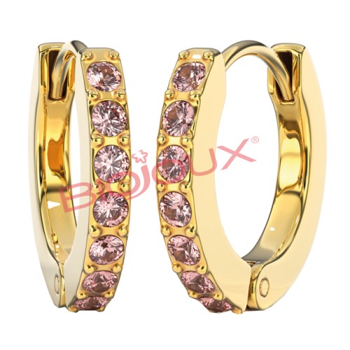 ORECCHINI ROSE CRYSTAL HOOP ORO 1 PAIO