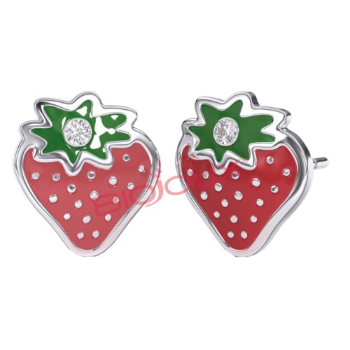 ORECCHINI FRAGOLA WITH SWAROVSKI 1 PAIO