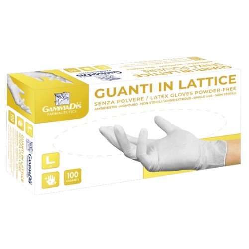 GUANTI LATT C/POL M 100PZ GAMMAD