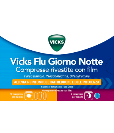 VICKS FLU GIORNO NOTTE*12 cpr giorno + 4 cpr notte