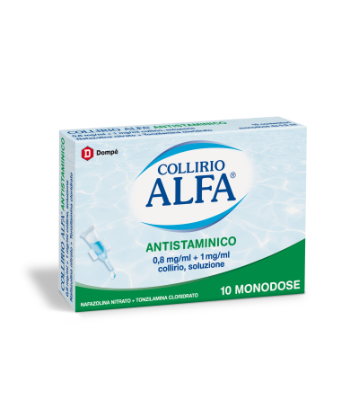 COLLIRIO ALFA ANTISTAMINICO*10 monod collirio 0,8 mg/ ml + 1mg/ml 0,3 ml