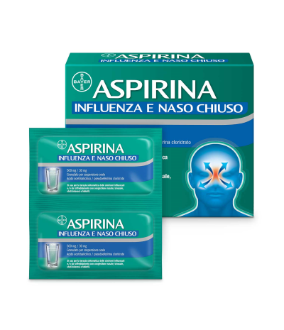 ASPIRINA INFLUENZA E NASO CHIUSO*orale 10 bust 500 mg + 30 mg