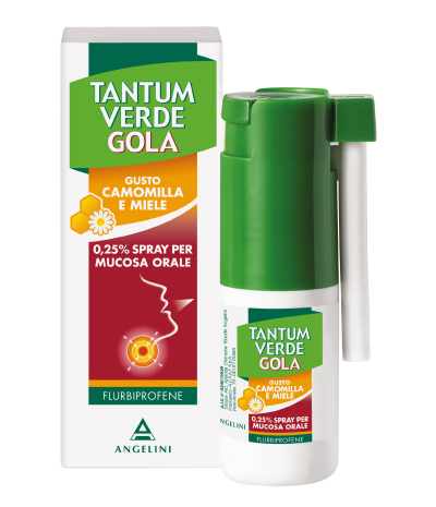 TANTUM VERDE GOLA*spray mucosa orale 15 ml 0,25% gusto camomilla e miele