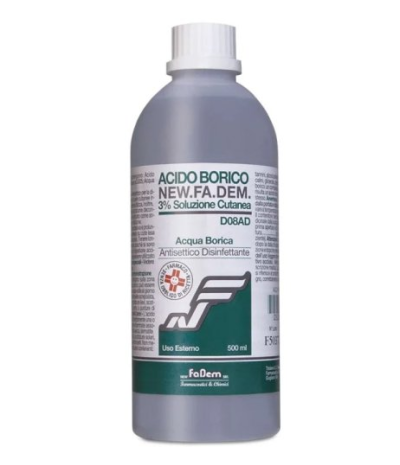 ACIDO BORICO (NEW.FA.DEM.)*soluz cutanea 500 ml 3%